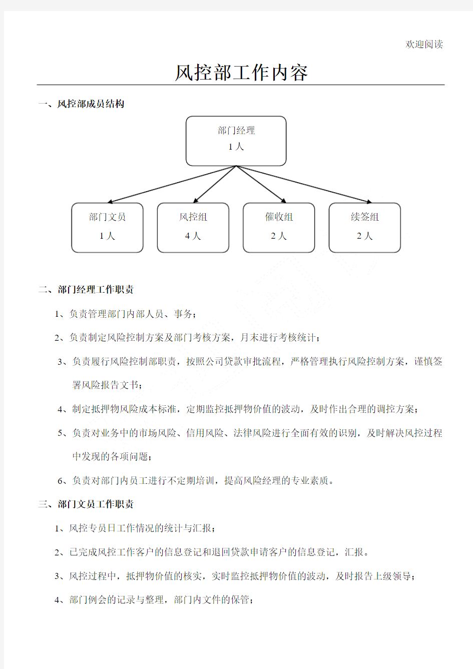 贷款公司风控详细工作内容