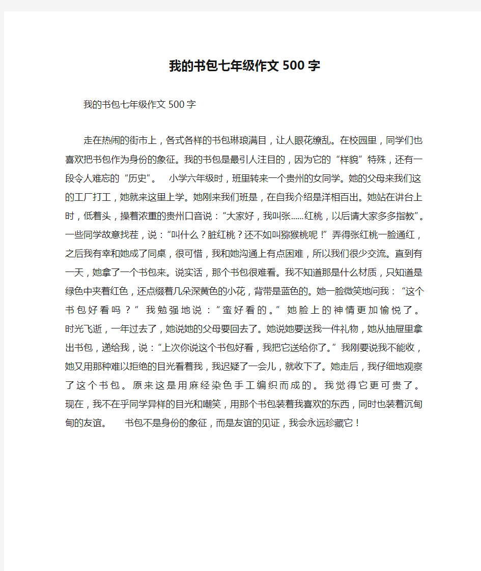 我的书包七年级作文500字_1