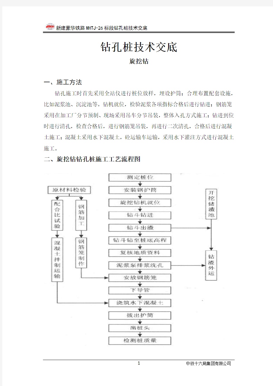 旋挖钻机技术交底