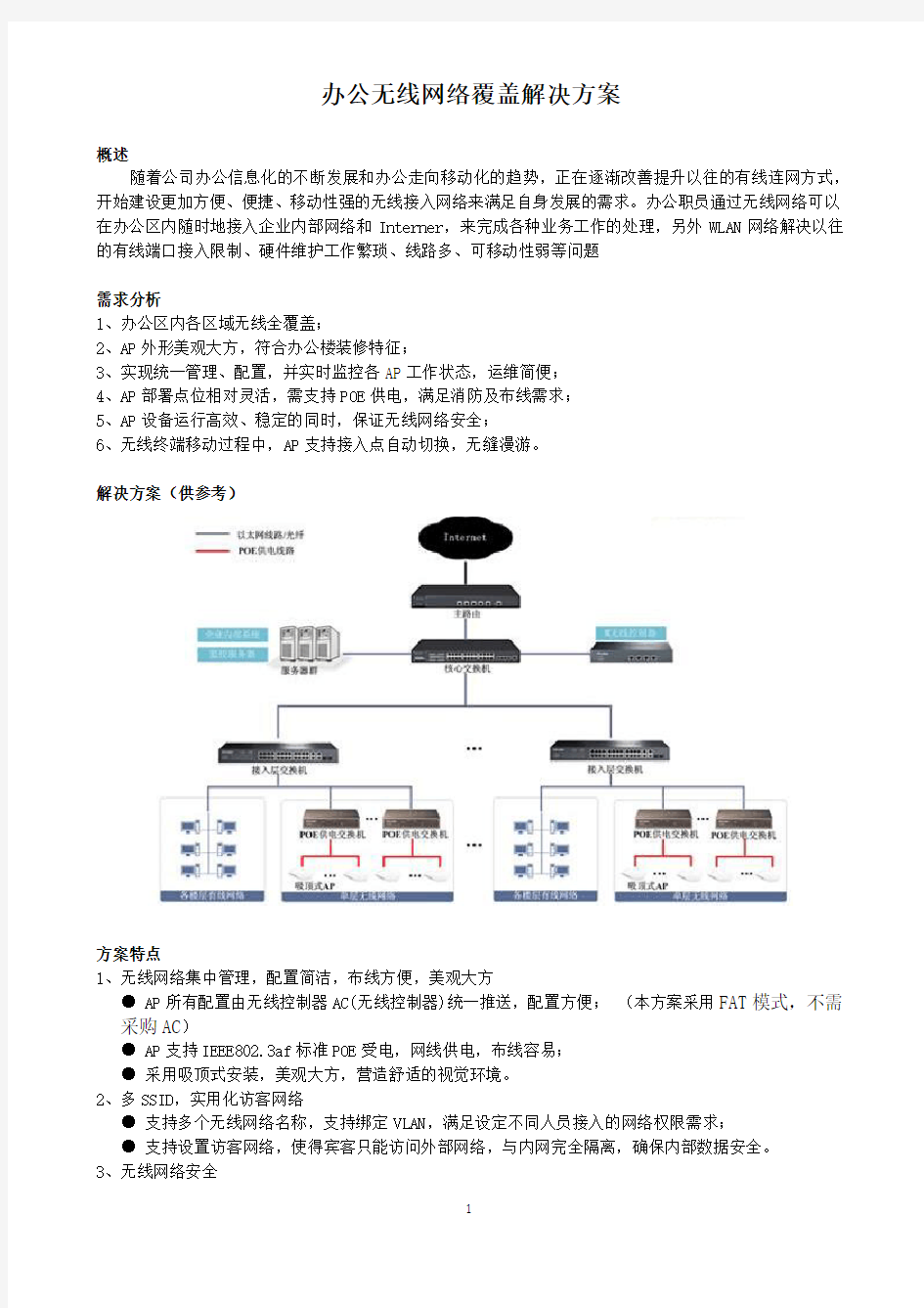 办公无线网络覆盖解决方案