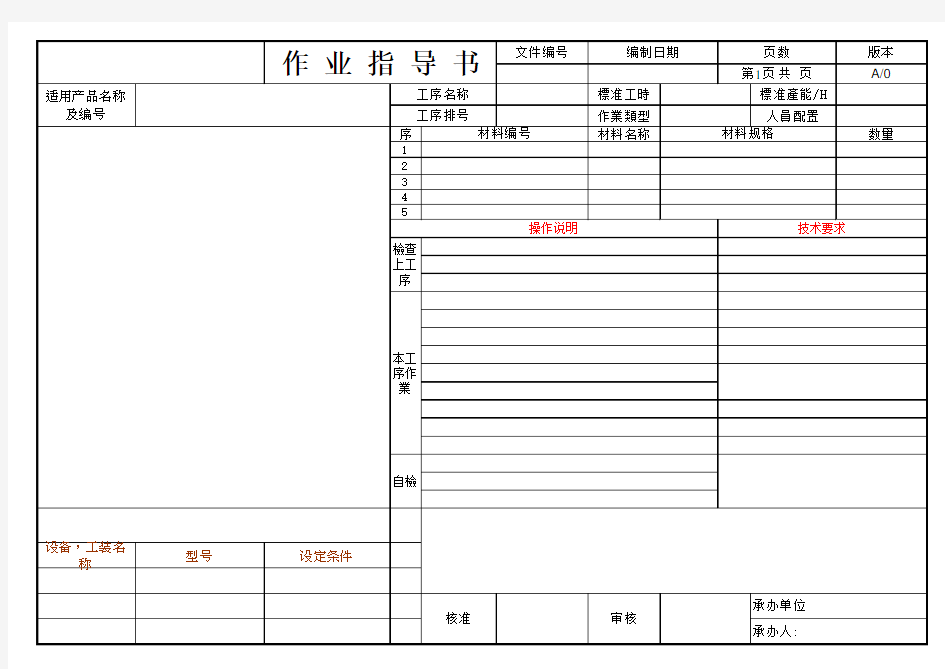 SOP作业指导书样板