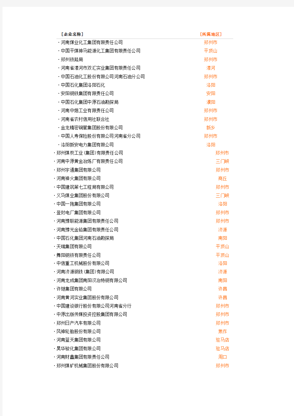 河南省百强企业