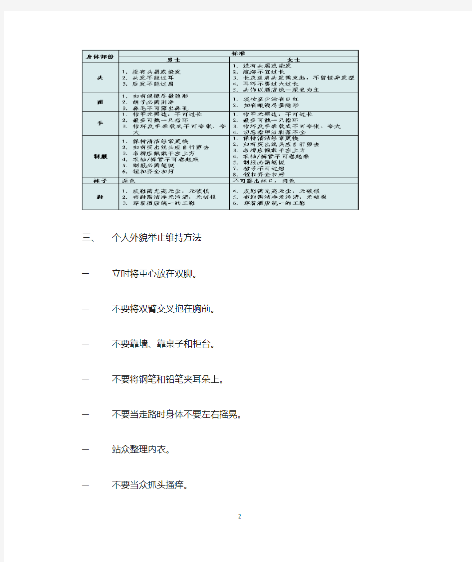 酒店员工仪容仪表礼仪培训