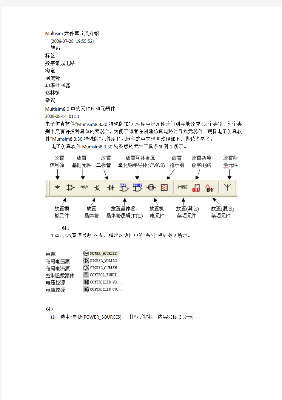 multisim元件库