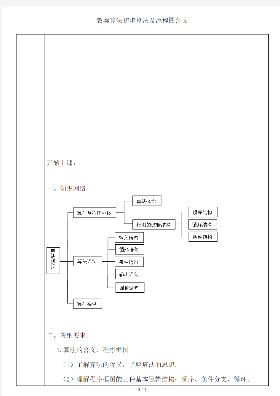 教案算法初步算法与流程图范文