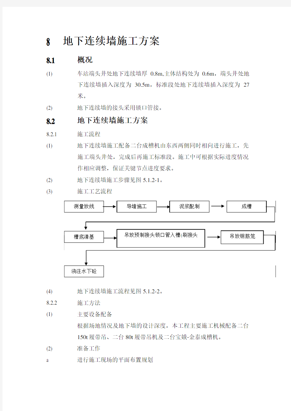 地下连续墙施工方案