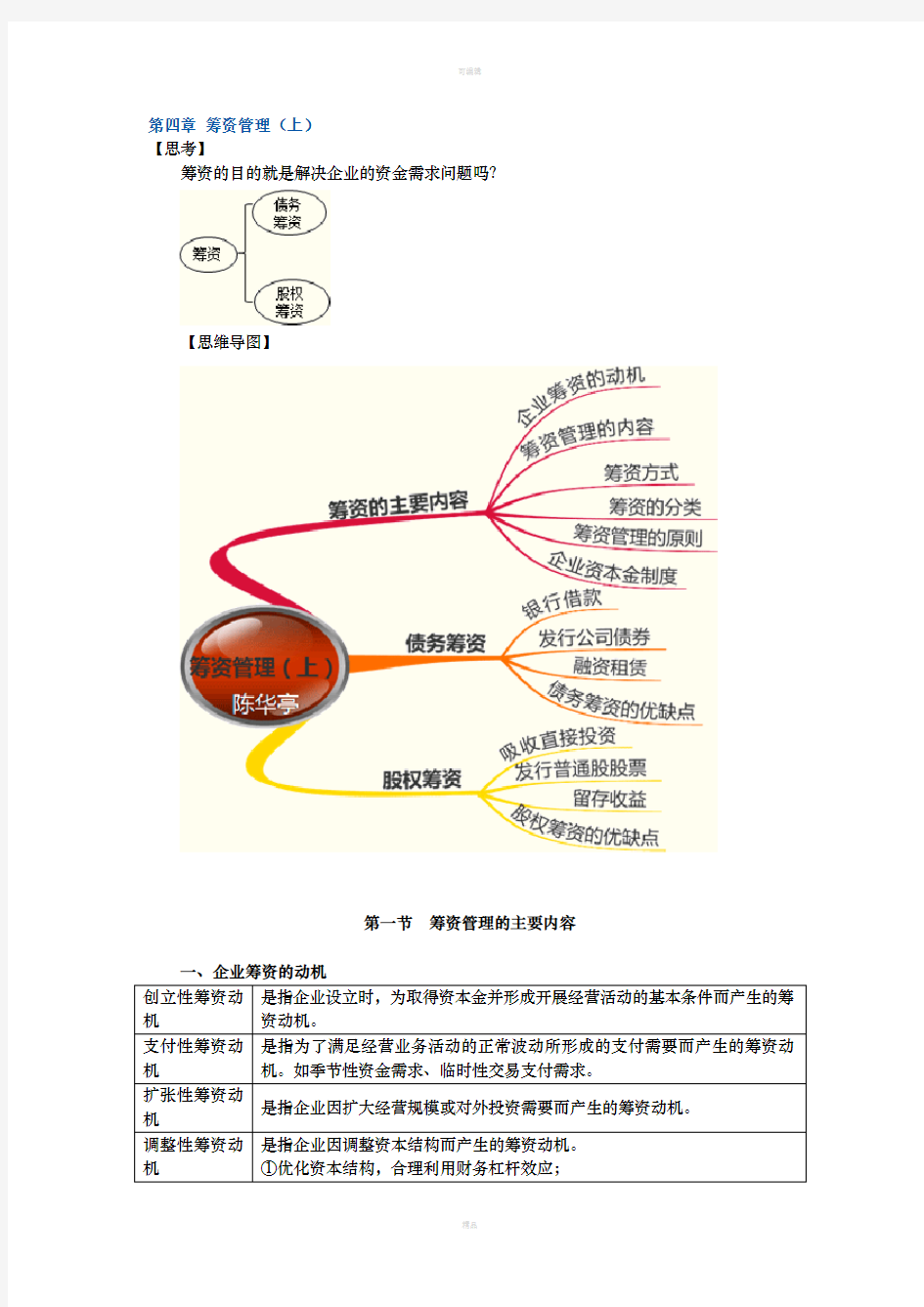 中级会计财务管理第四章筹资管理(上)