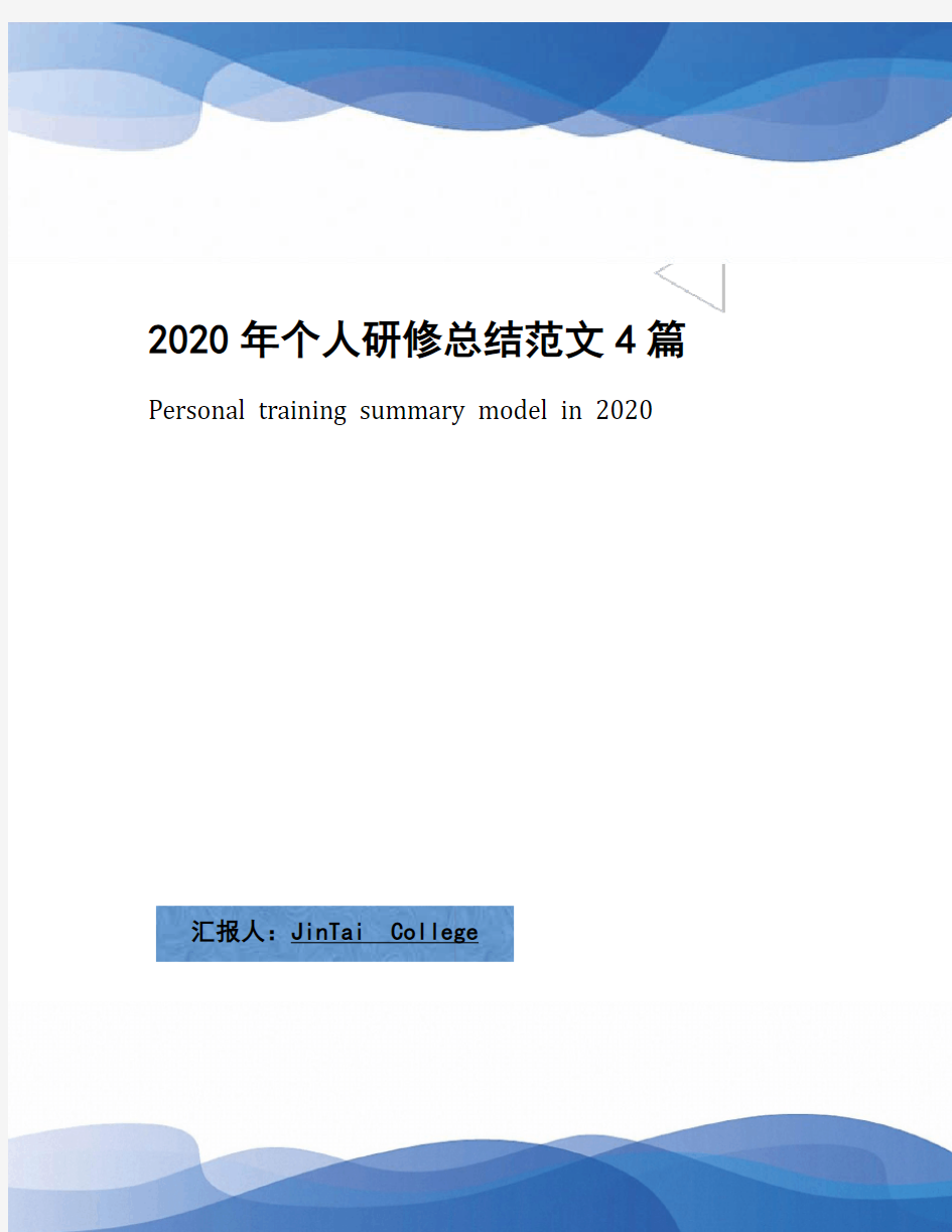 2020年个人研修总结范文4篇