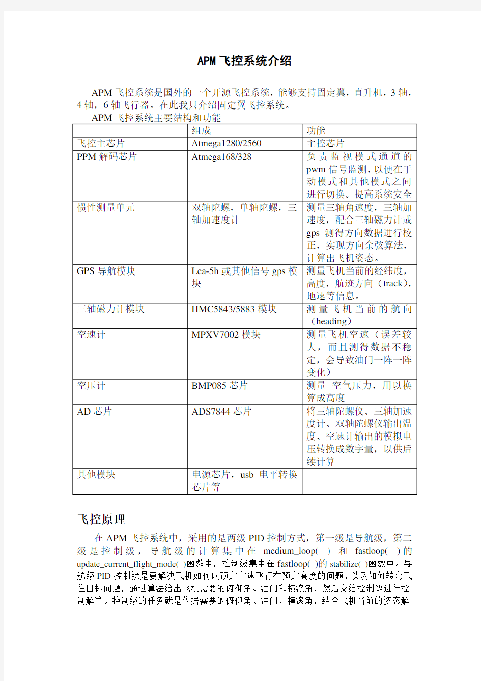 APM飞控源码分析