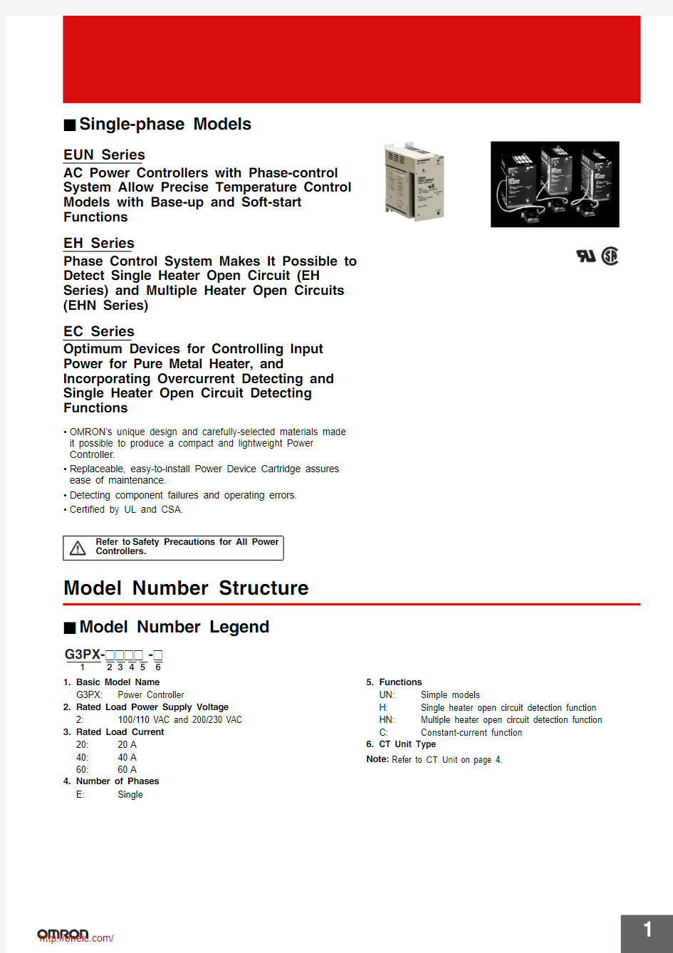 G3PX-220EUN AC100230;G3PX-240EUN;G3PX-260EUN;G3PX-240EC-CT10;中文规格书,Datasheet资料