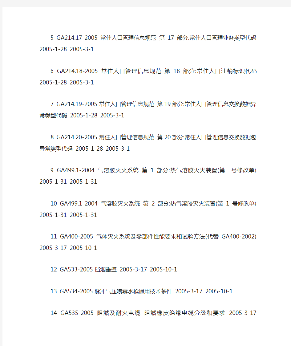 中华人民共和国公安部关于发布公共安全行业标准的通告