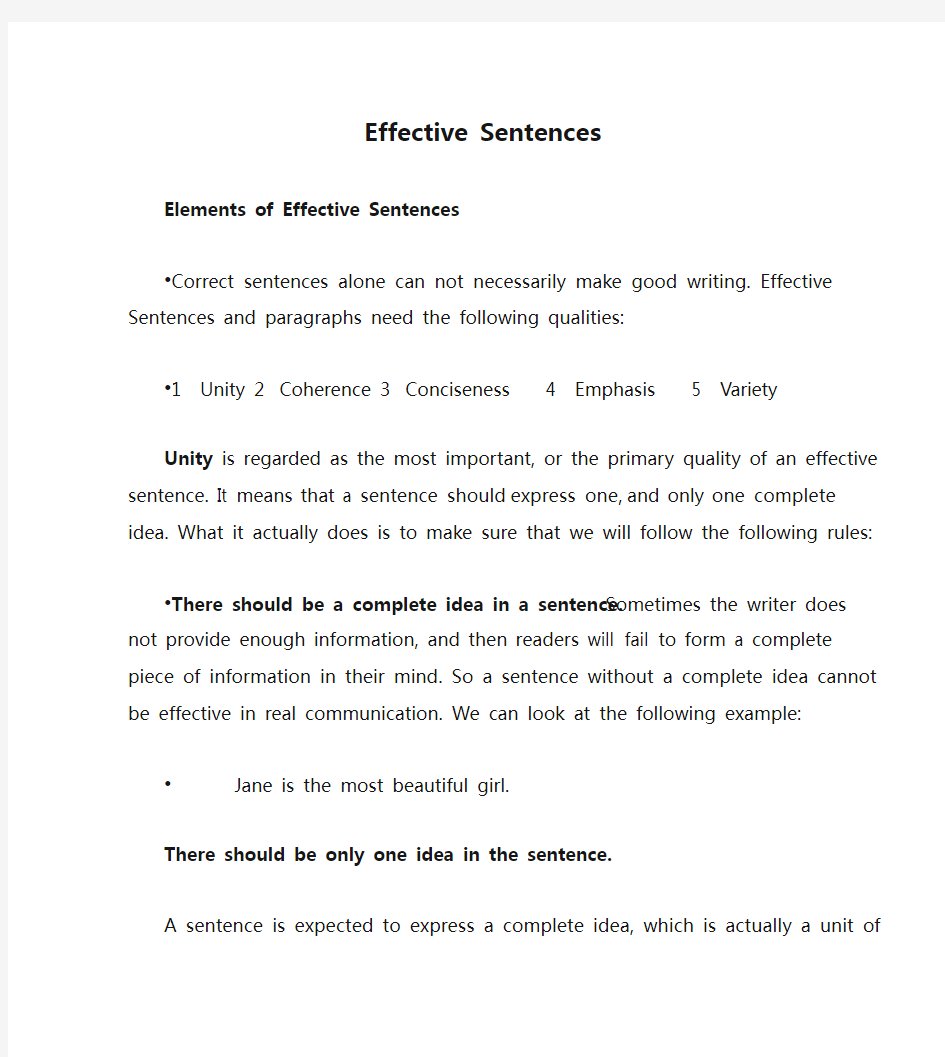 Effective Sentences