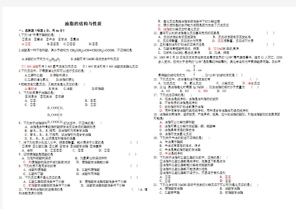 油脂结构与性质