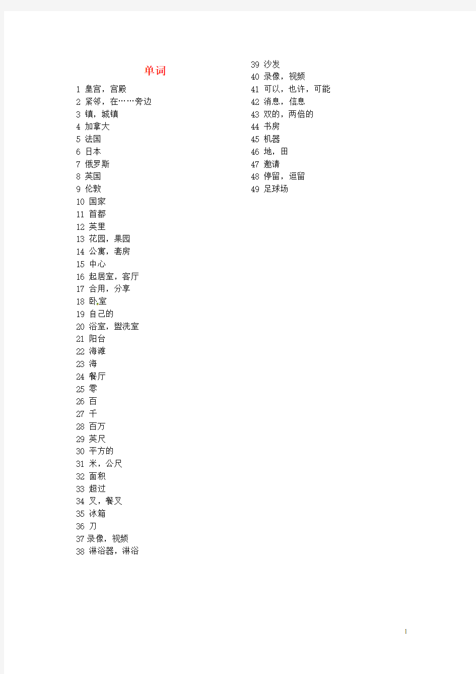 江苏省南京市长城中学七年级英语下册 单词 (新版)牛津版