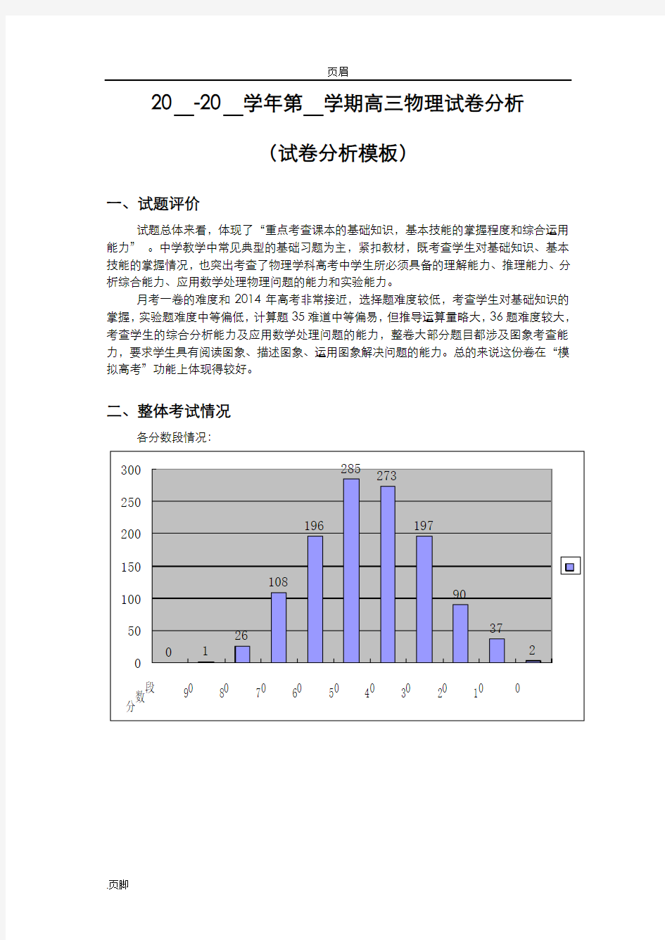 试卷分析模板