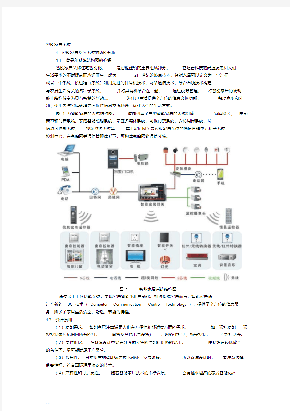 智能家居系统需求分析