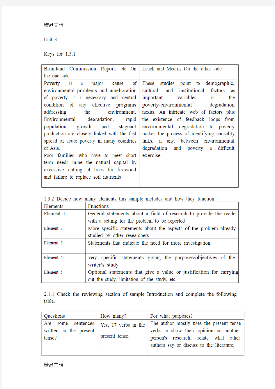 最新研究生学术英语写作教程Unit-3-key