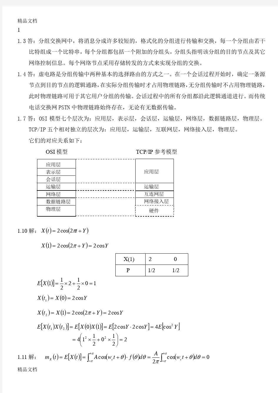 最新通信网络基础课后习题答案