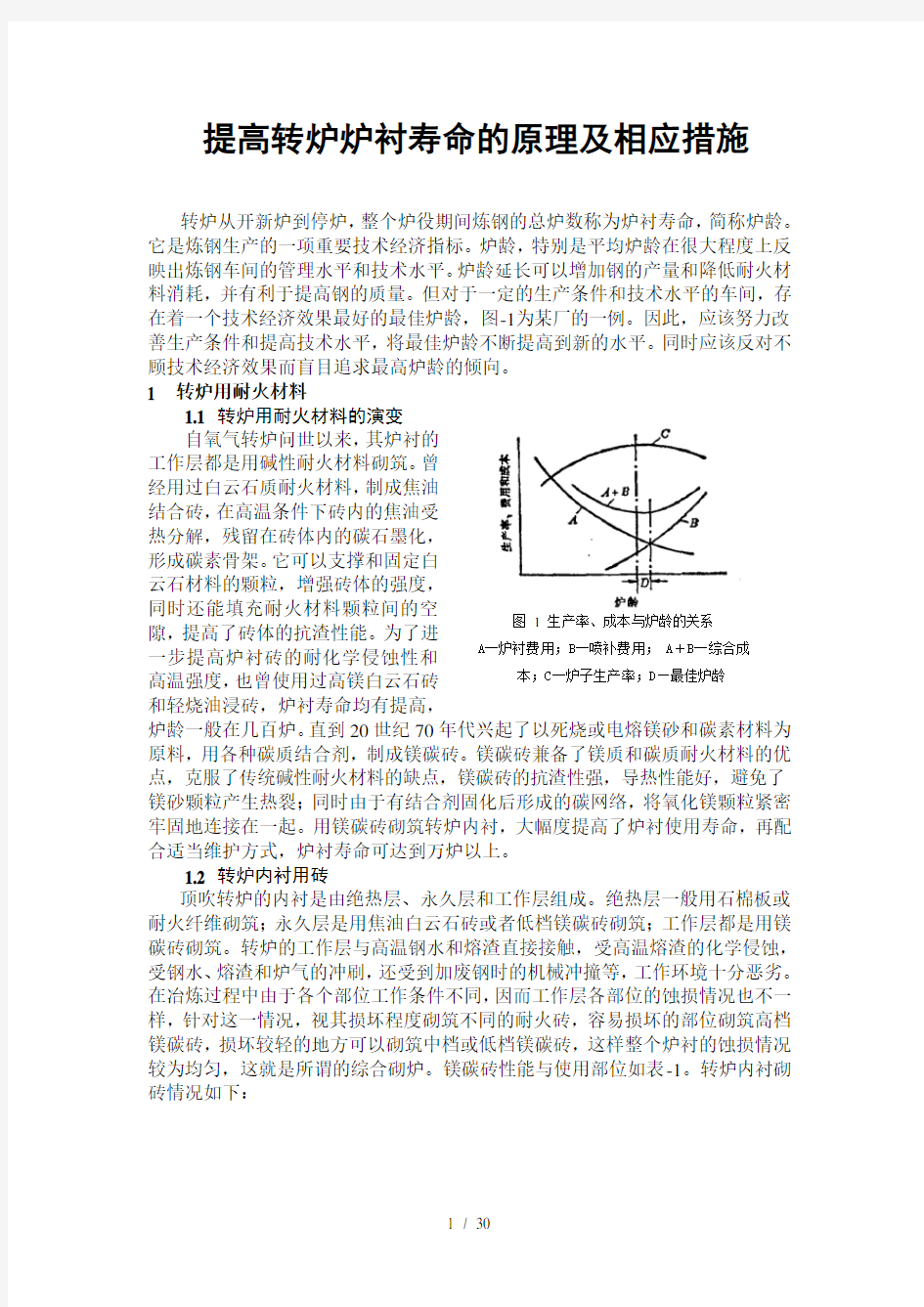 提高炉衬寿命的原理措施