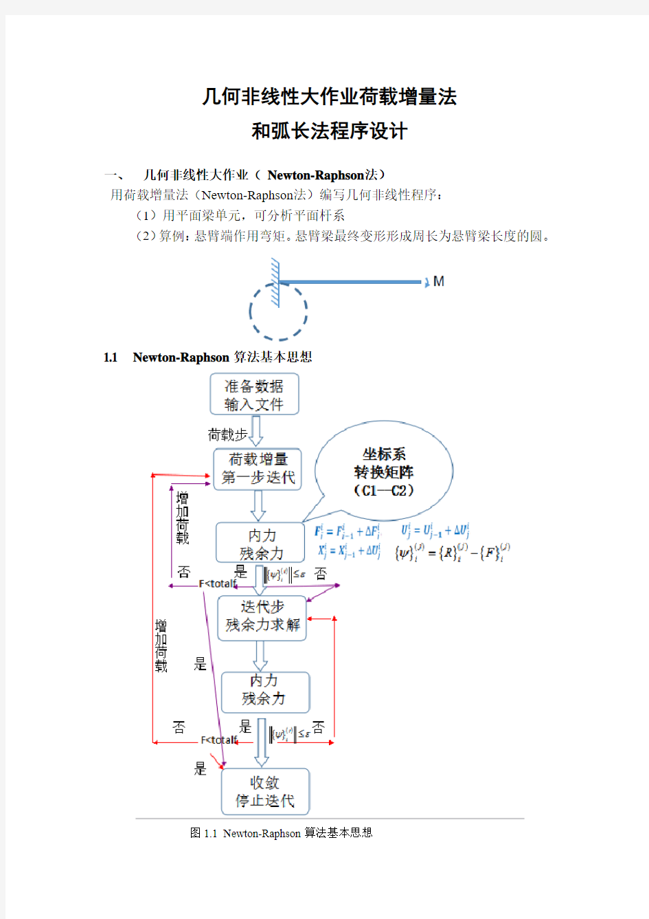 有限单元法作业非线性分析 程序