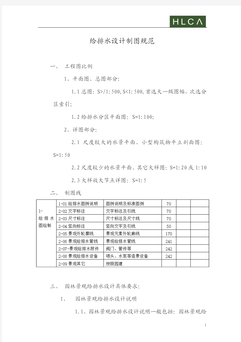 给排水设计制图规范