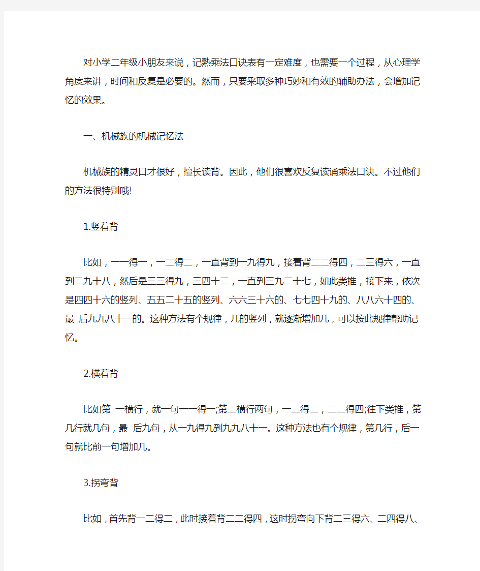 快速乘法口诀的六大方法