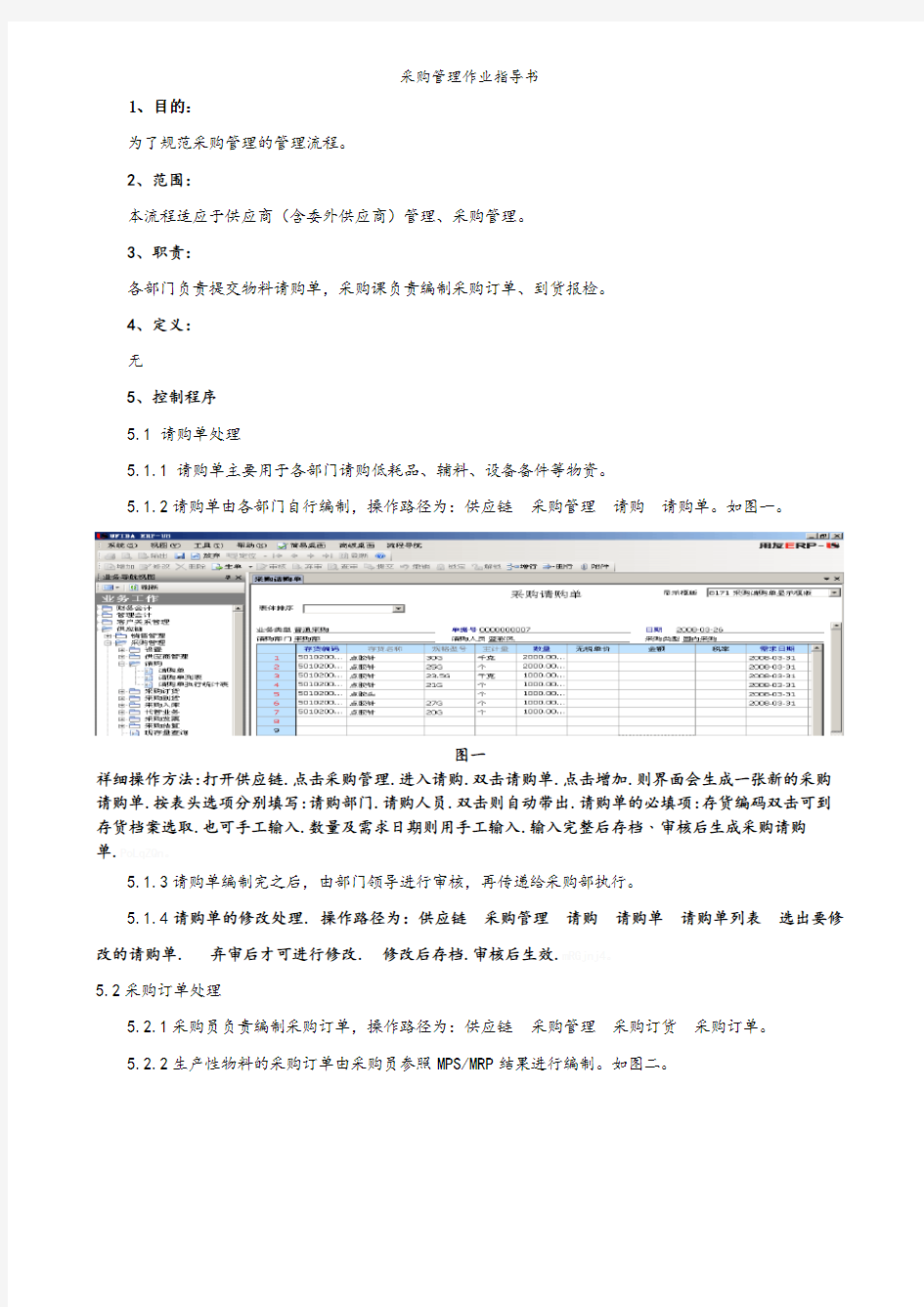 采购管理作业指导书