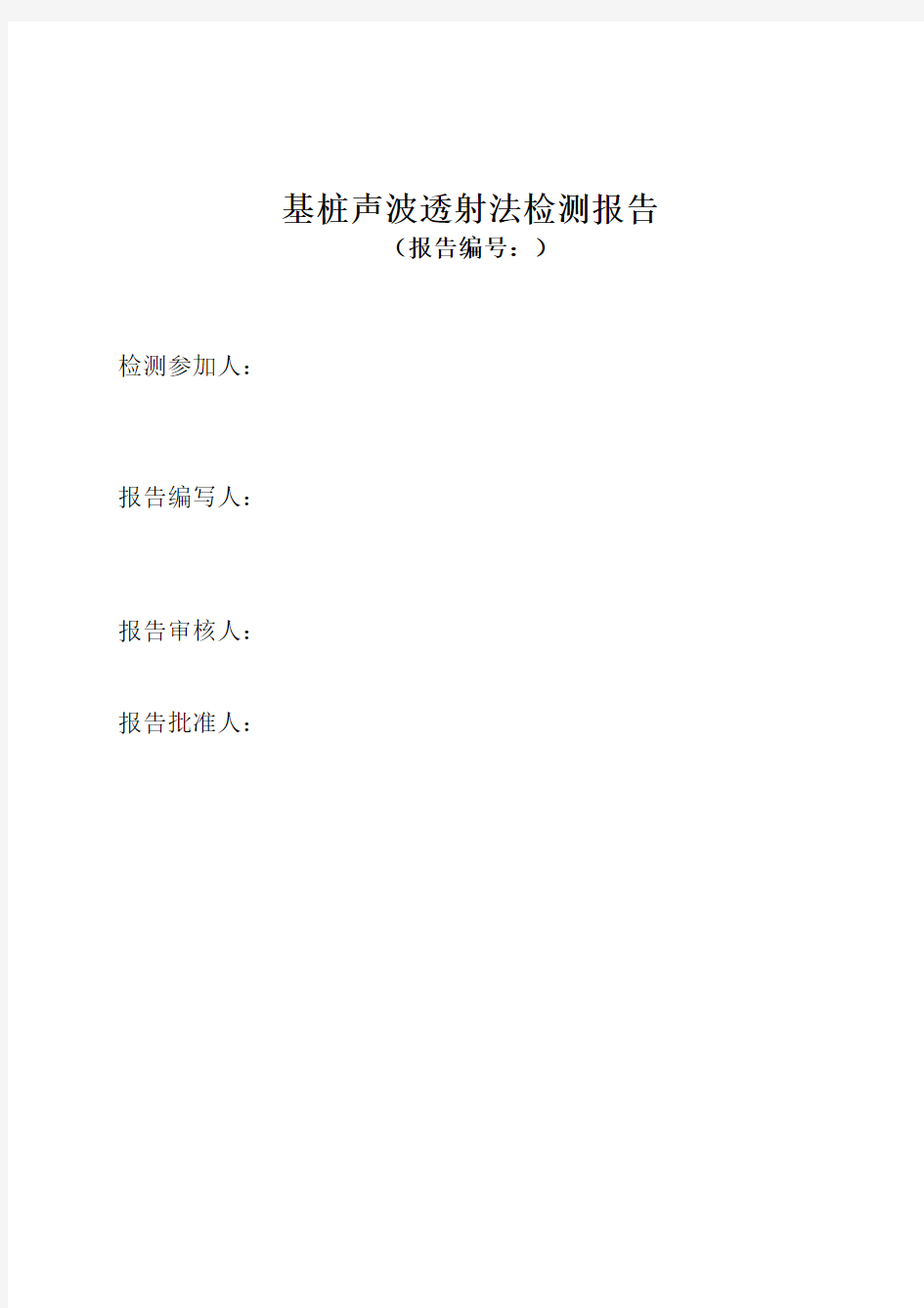 基桩声波透射法检测报告