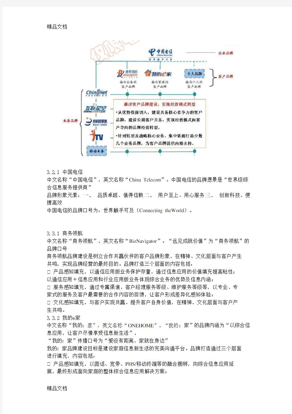 最新中国电信企业文化资料