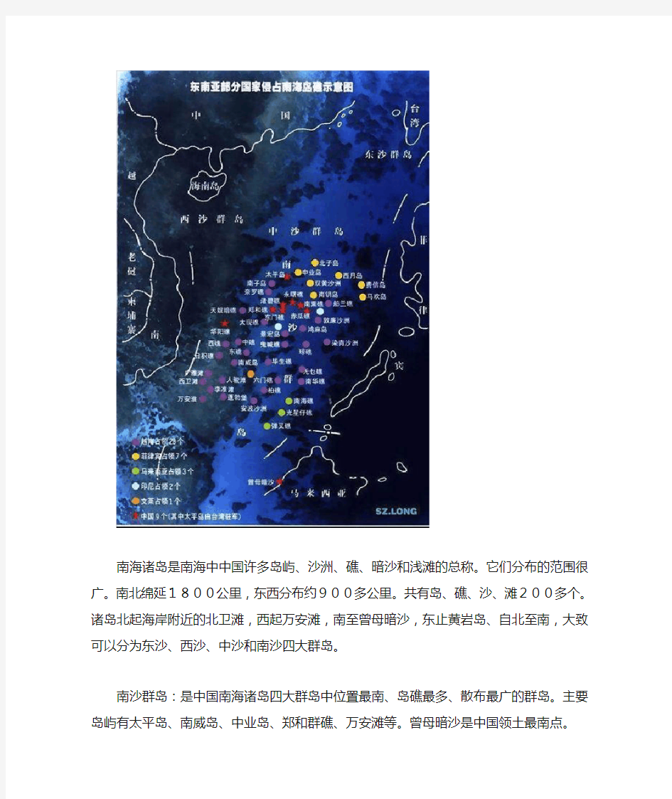 中国南海局势全图