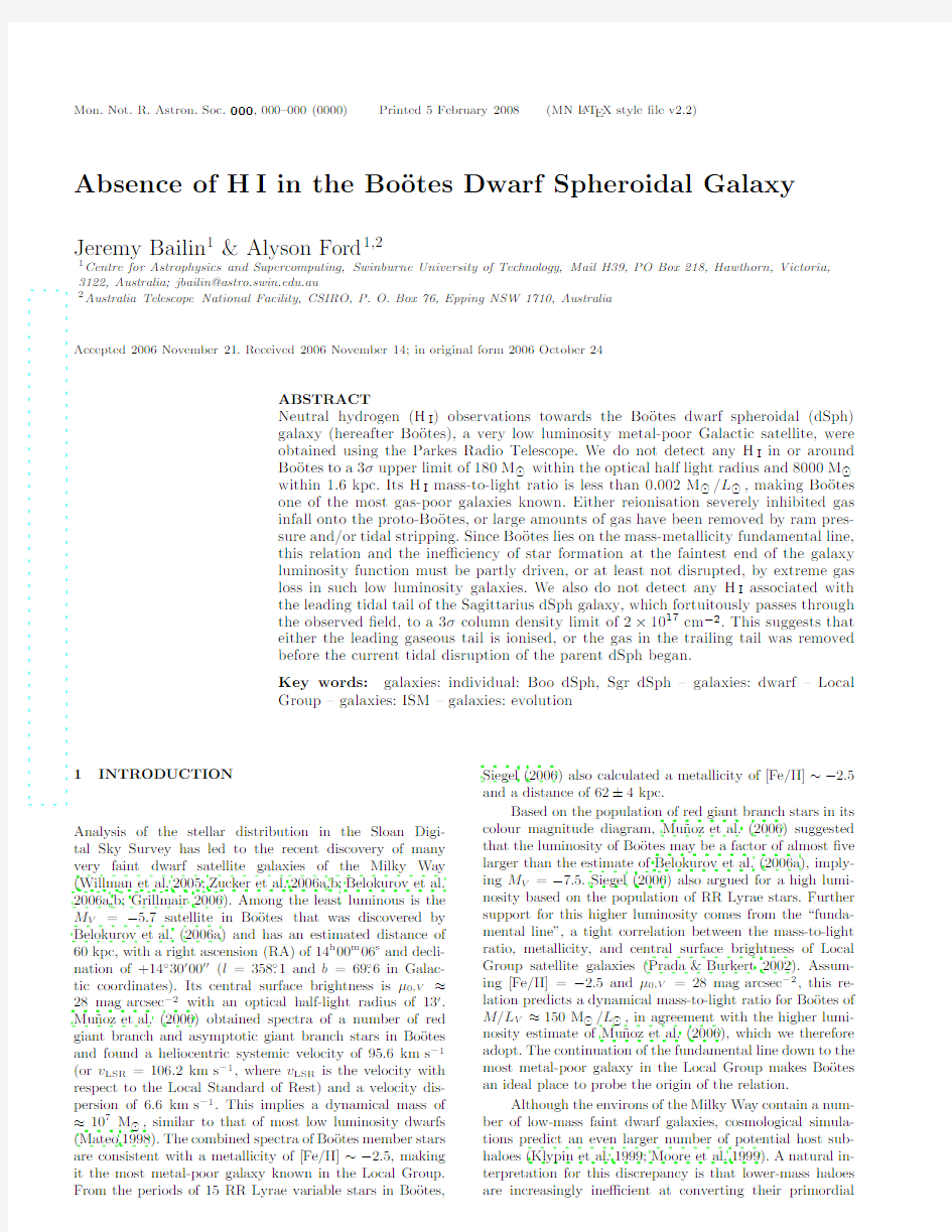 Absence of HI in the Bootes Dwarf Spheroidal Galaxy