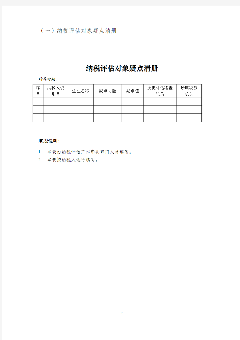 上海市纳税评估工作规程(试行)表证单书