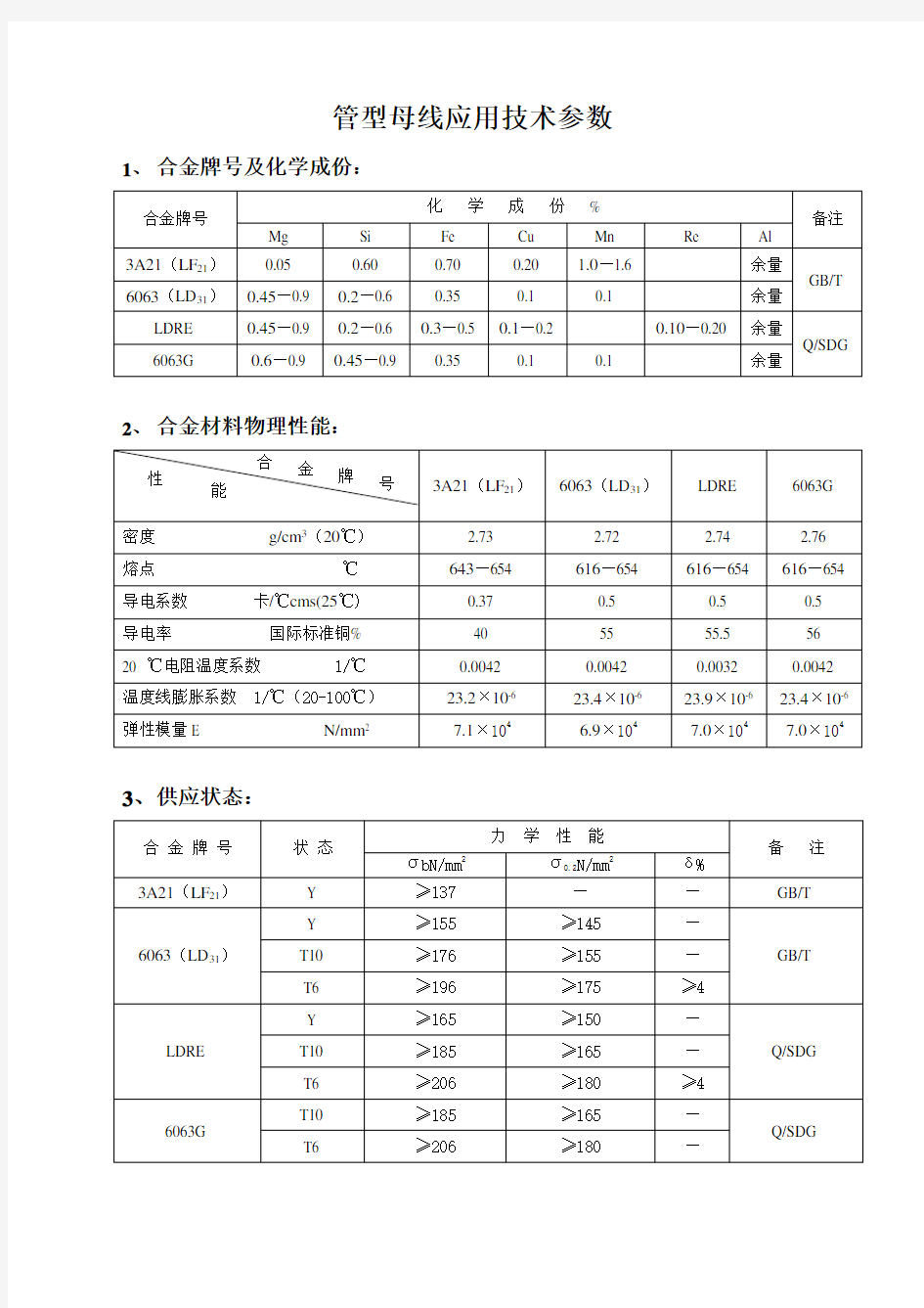 管母应用技术参数