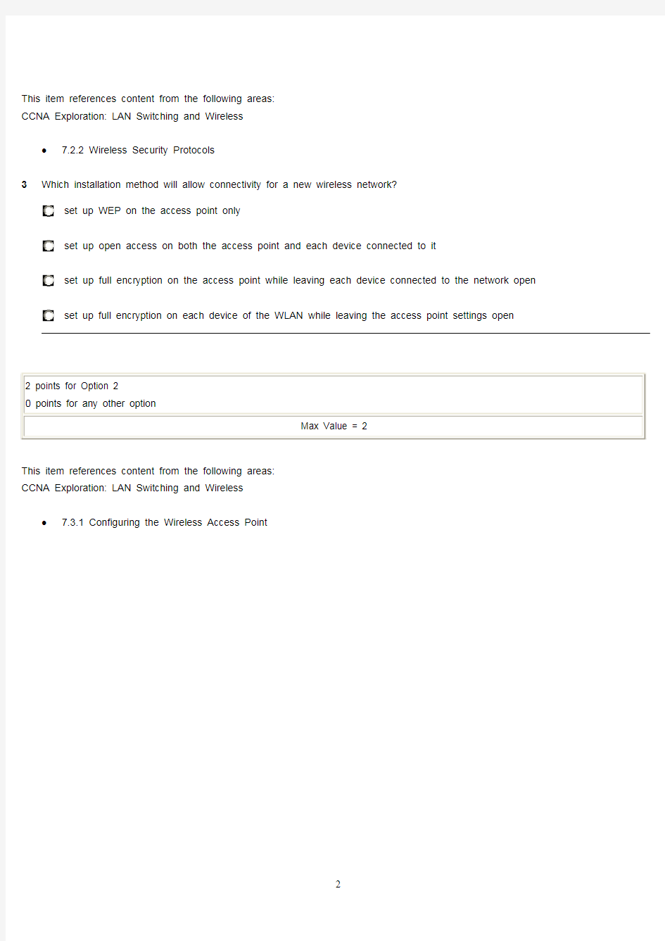 CCNA3.Chapter 7 (Form C).Answer