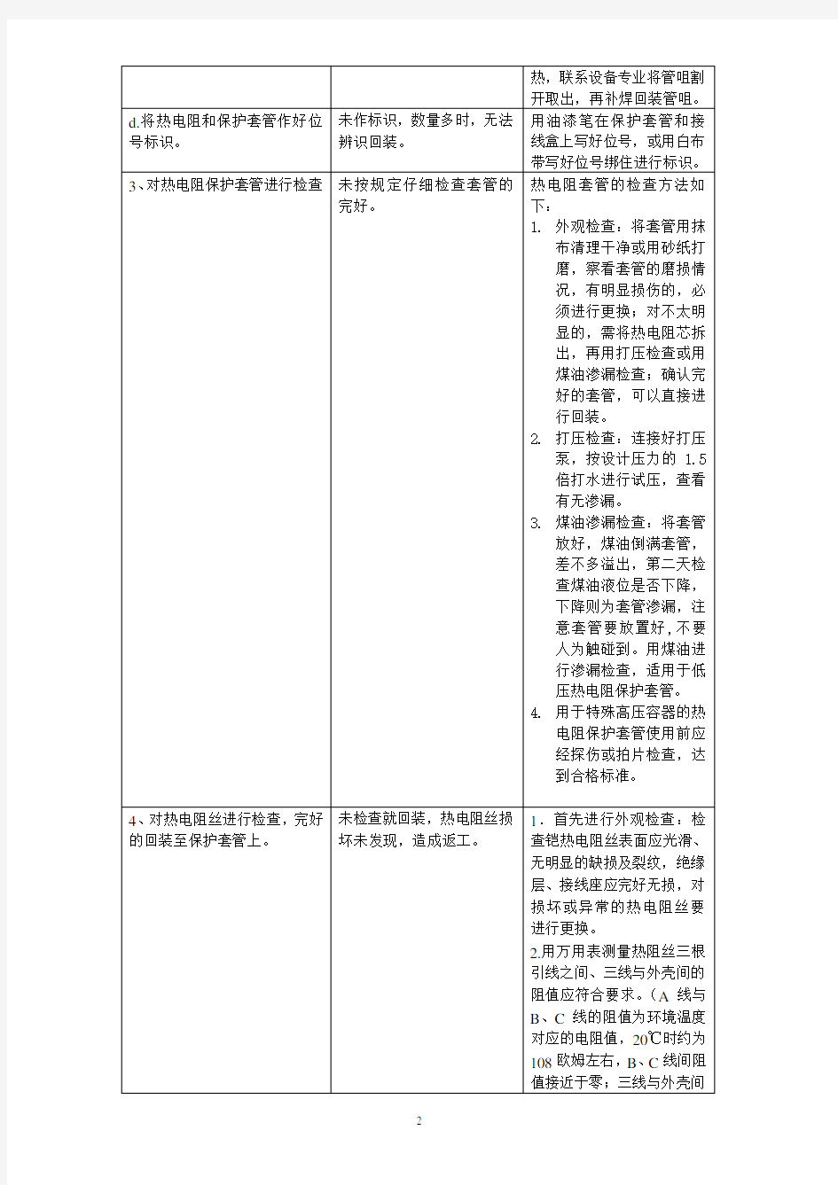 热电阻检修作业指导书.doc