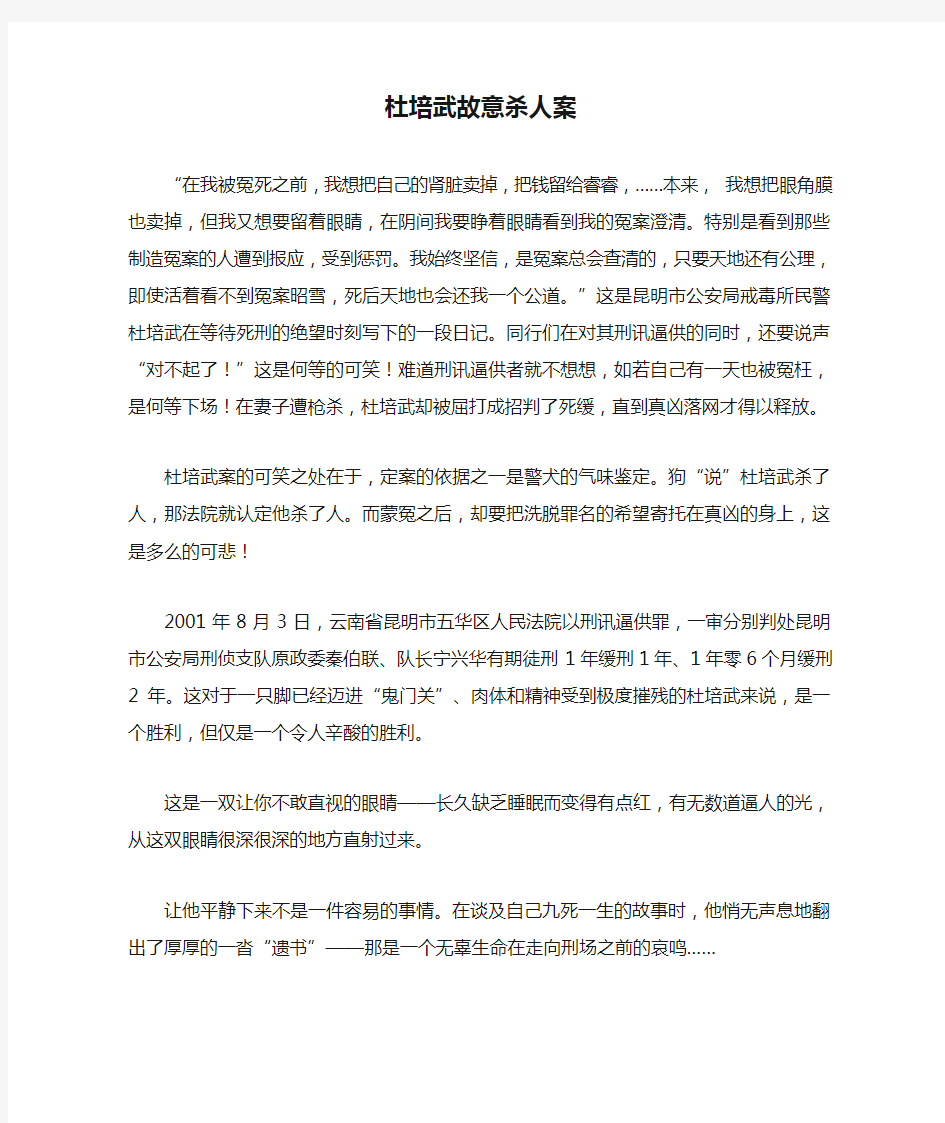 杜培武故意杀人案