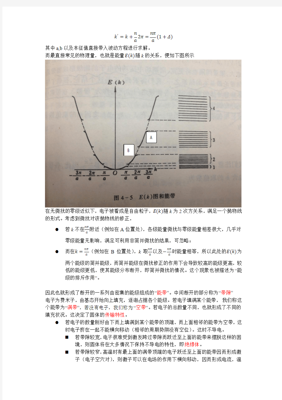 固体物理 能带论简要概念笔记