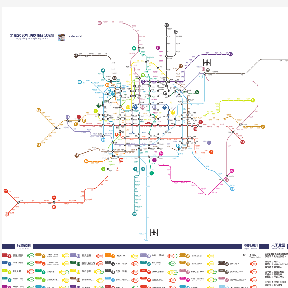 北京地铁轨道交通线路图 2020