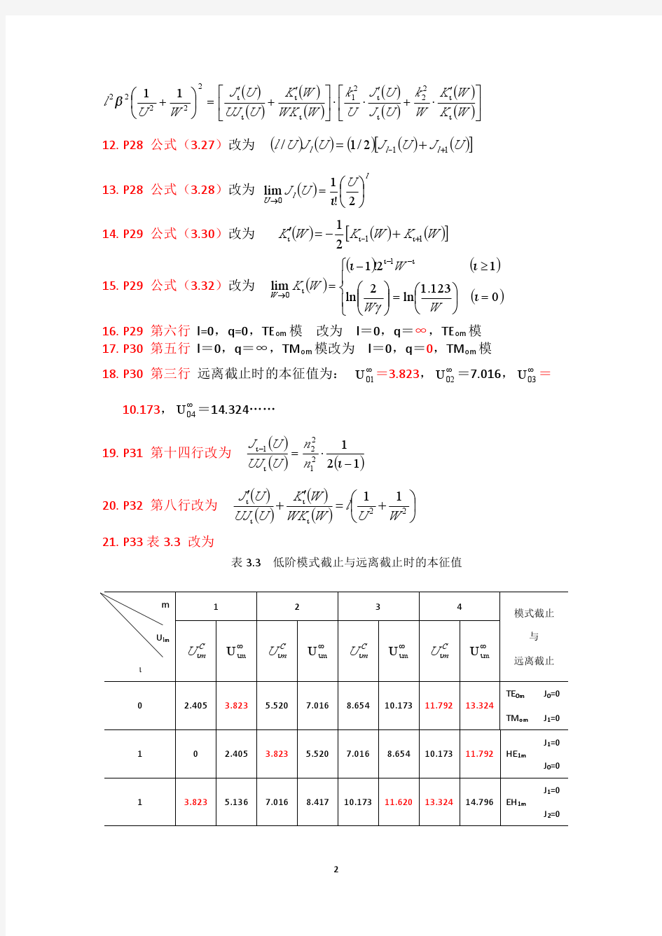 《光纤光学》第二版—更正汇总