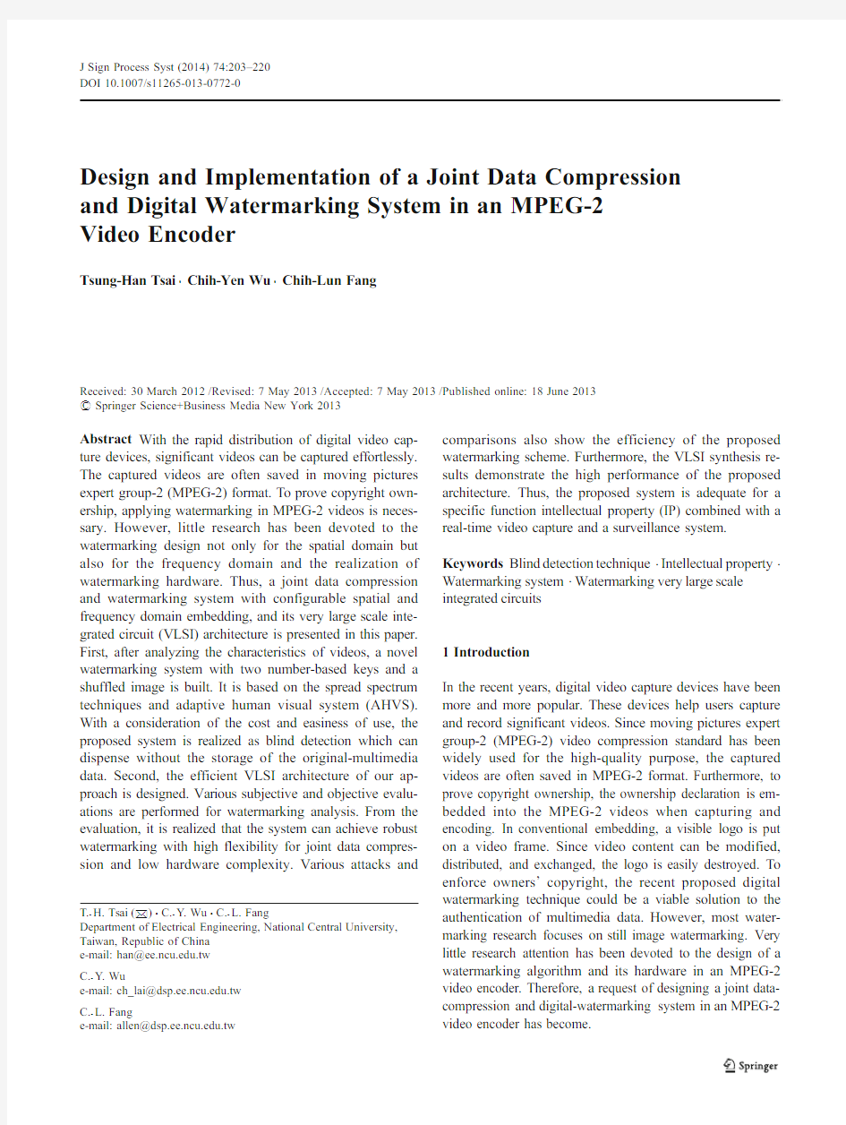 14_Design and Implementation of a Joint Data Compression and Digital System in  Video Encoder