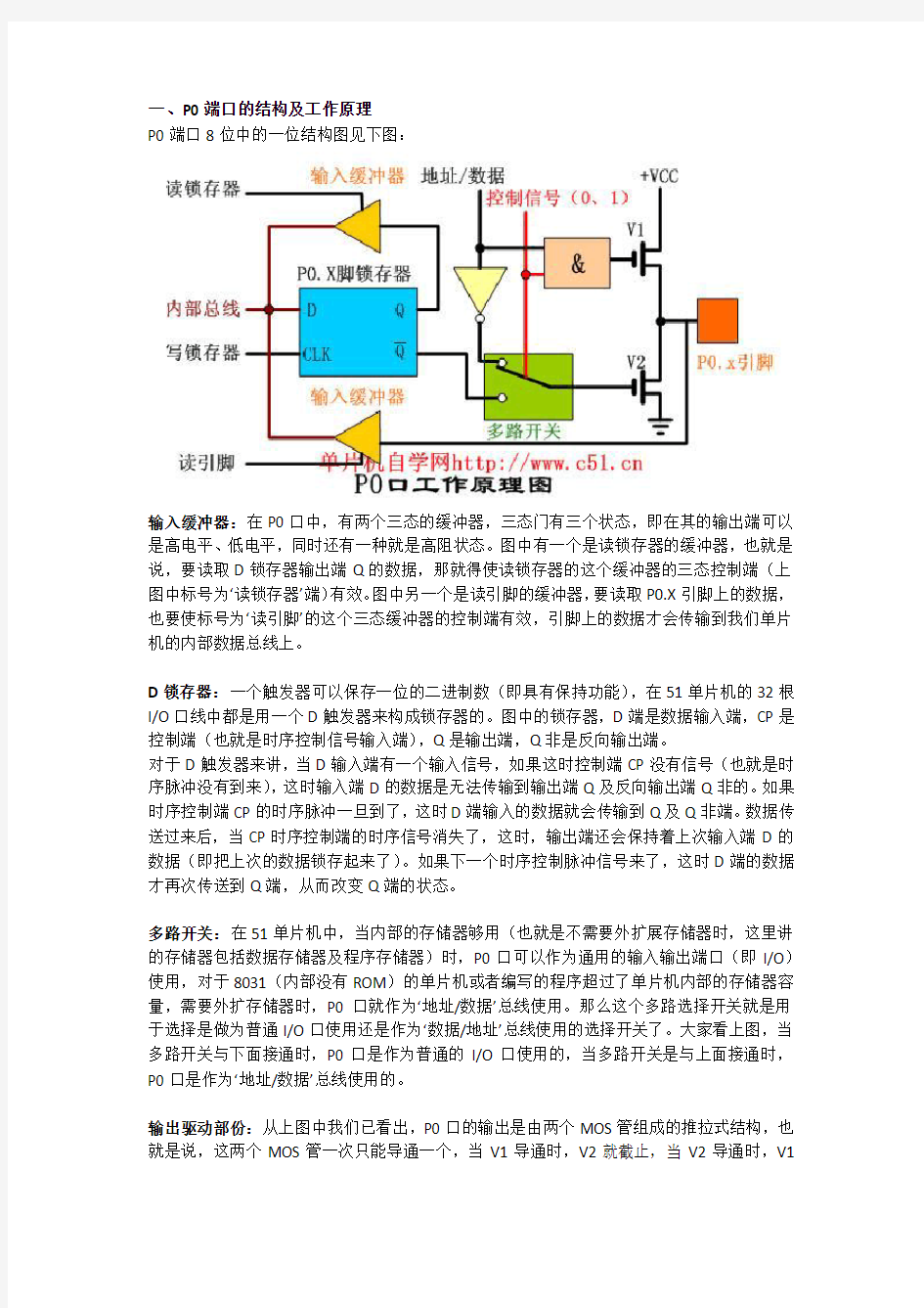 单片机IO端口工作原理