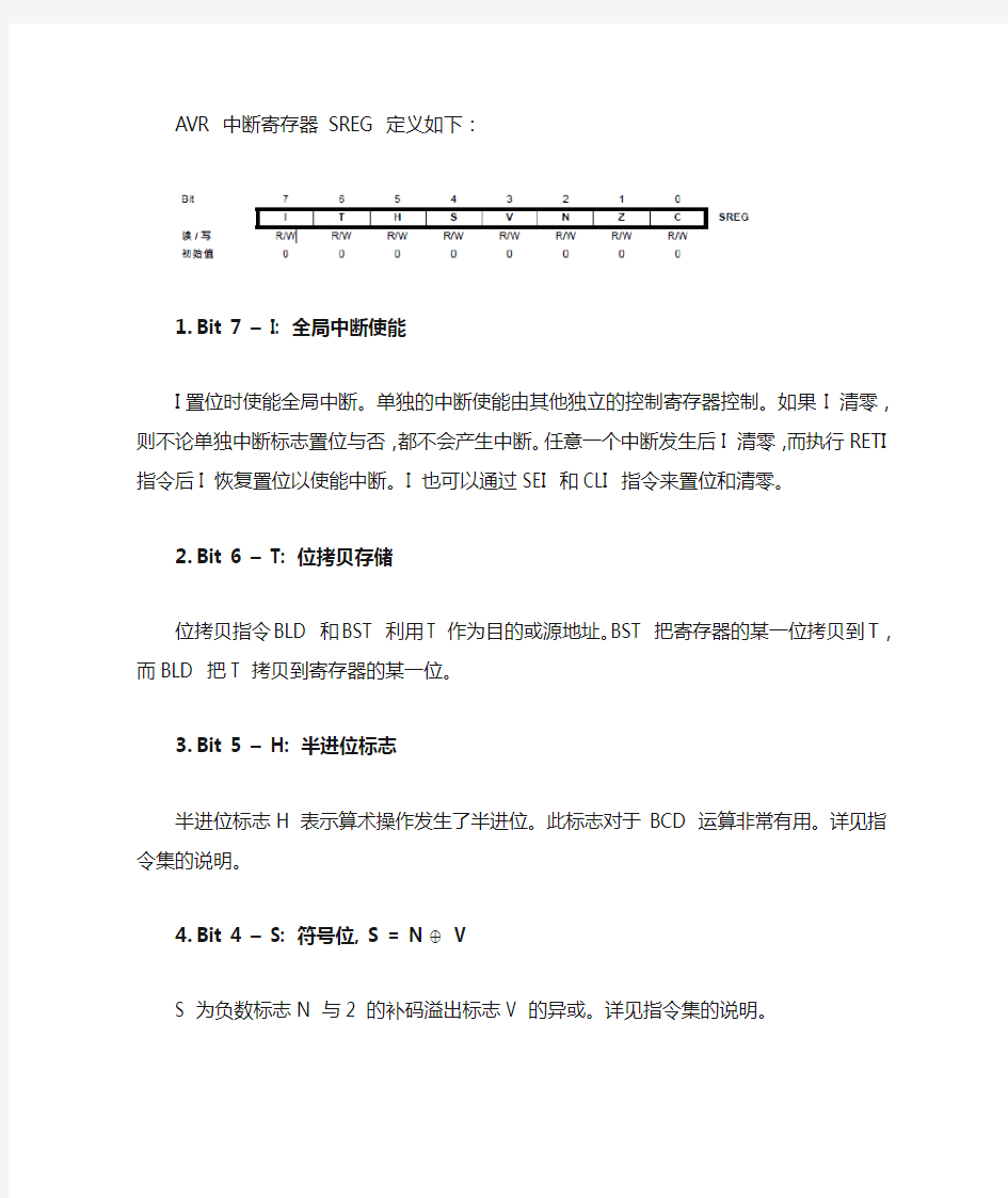 (完整版)AVR中断寄存器