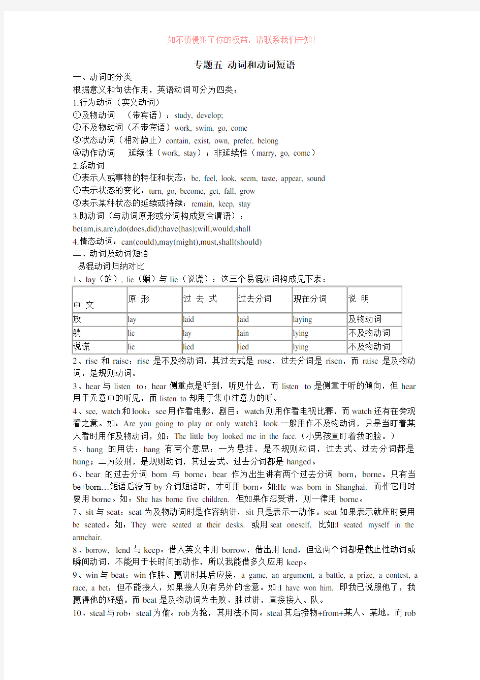 高考二轮复习英语考案专题五动词和动词短语