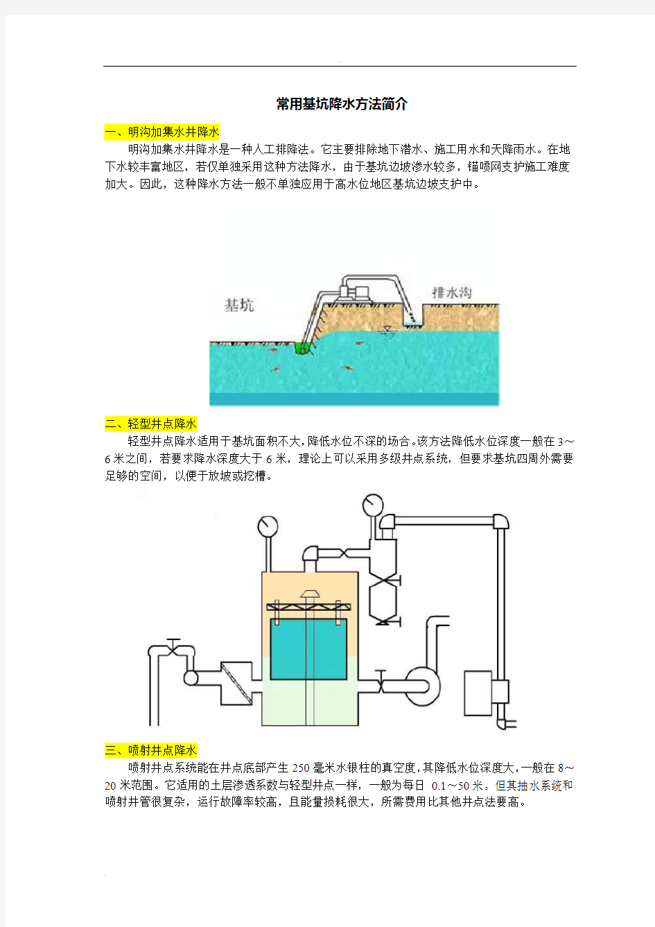 基坑深井井点降水工艺