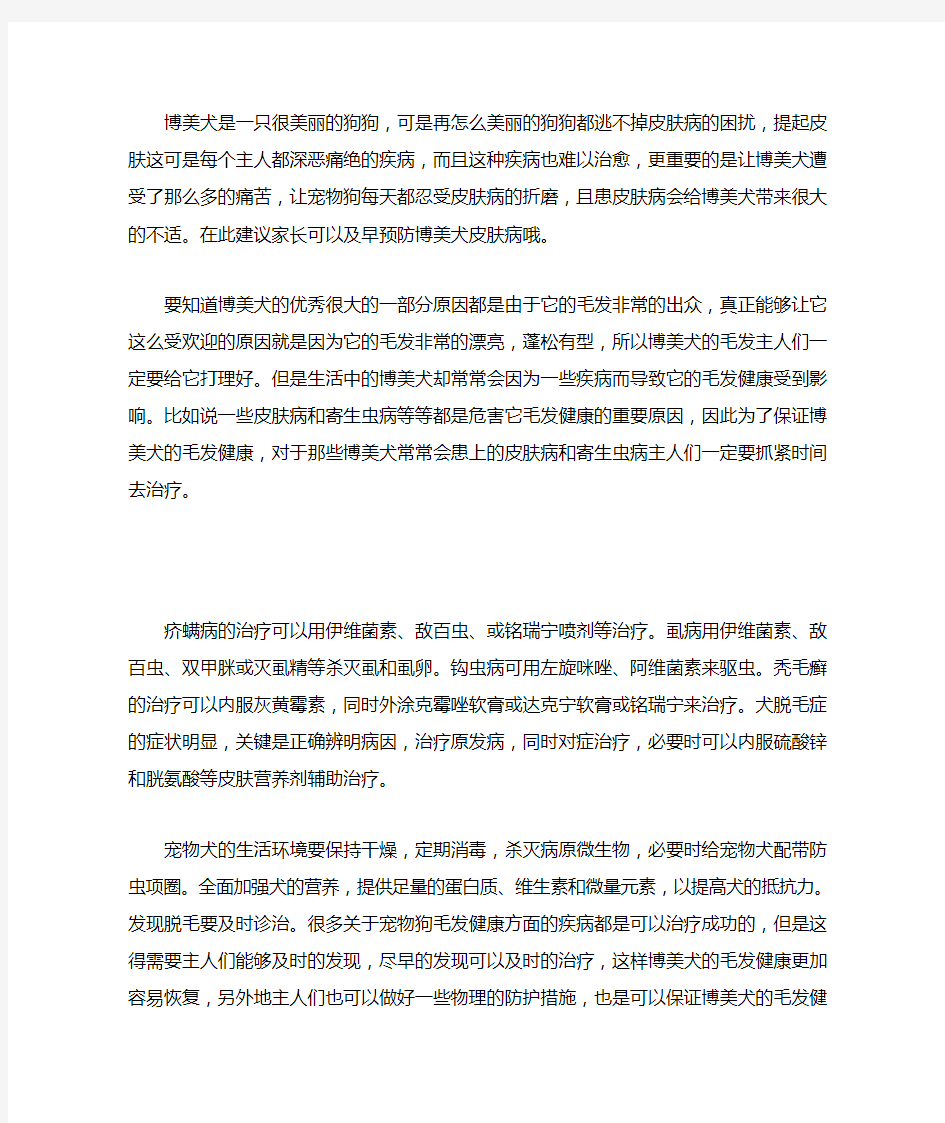 博美犬常见皮肤病预防及治疗办法