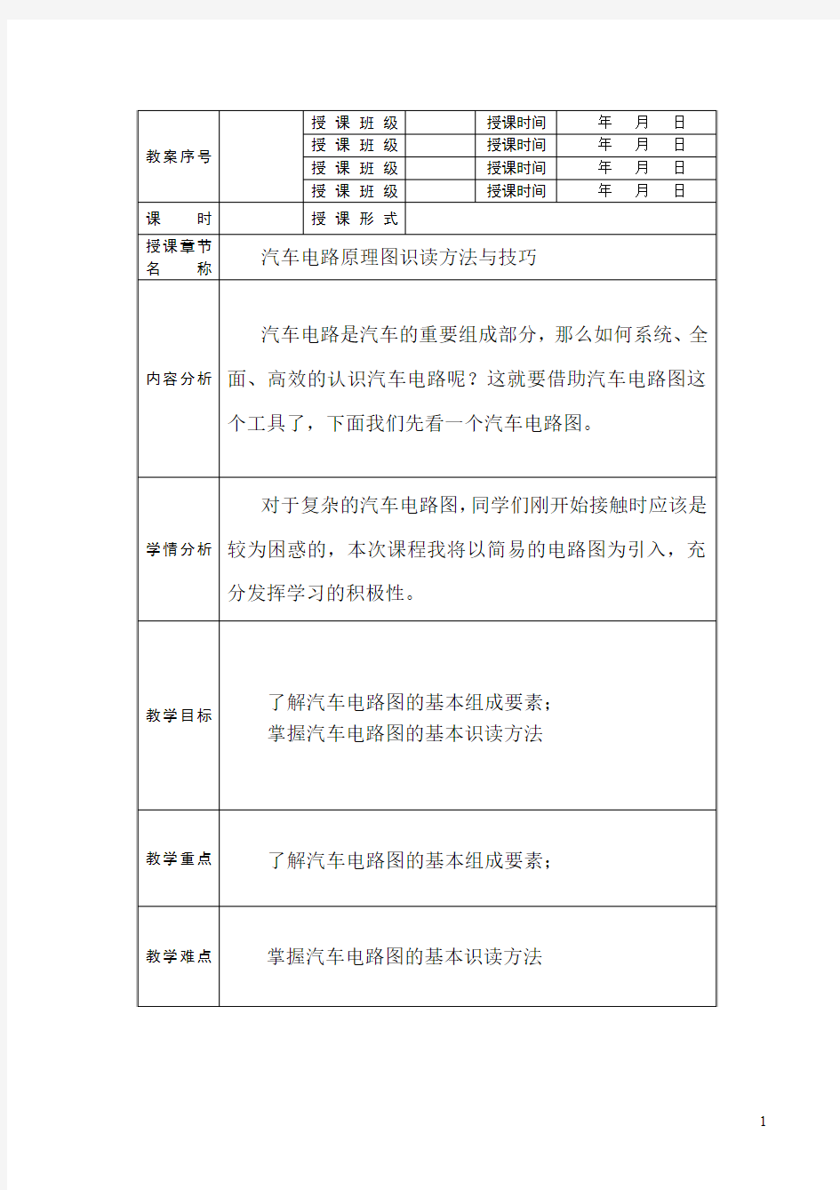 汽车电路识图方法