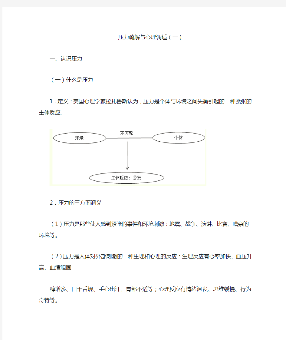 压力舒解与心理调适(一)