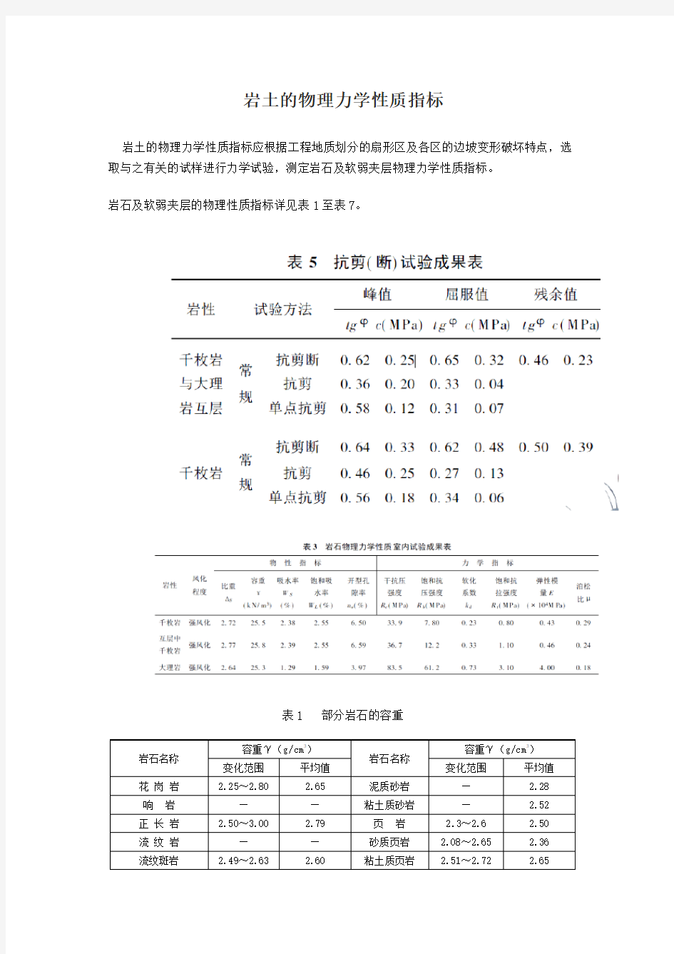 岩土的物理力学性质参数