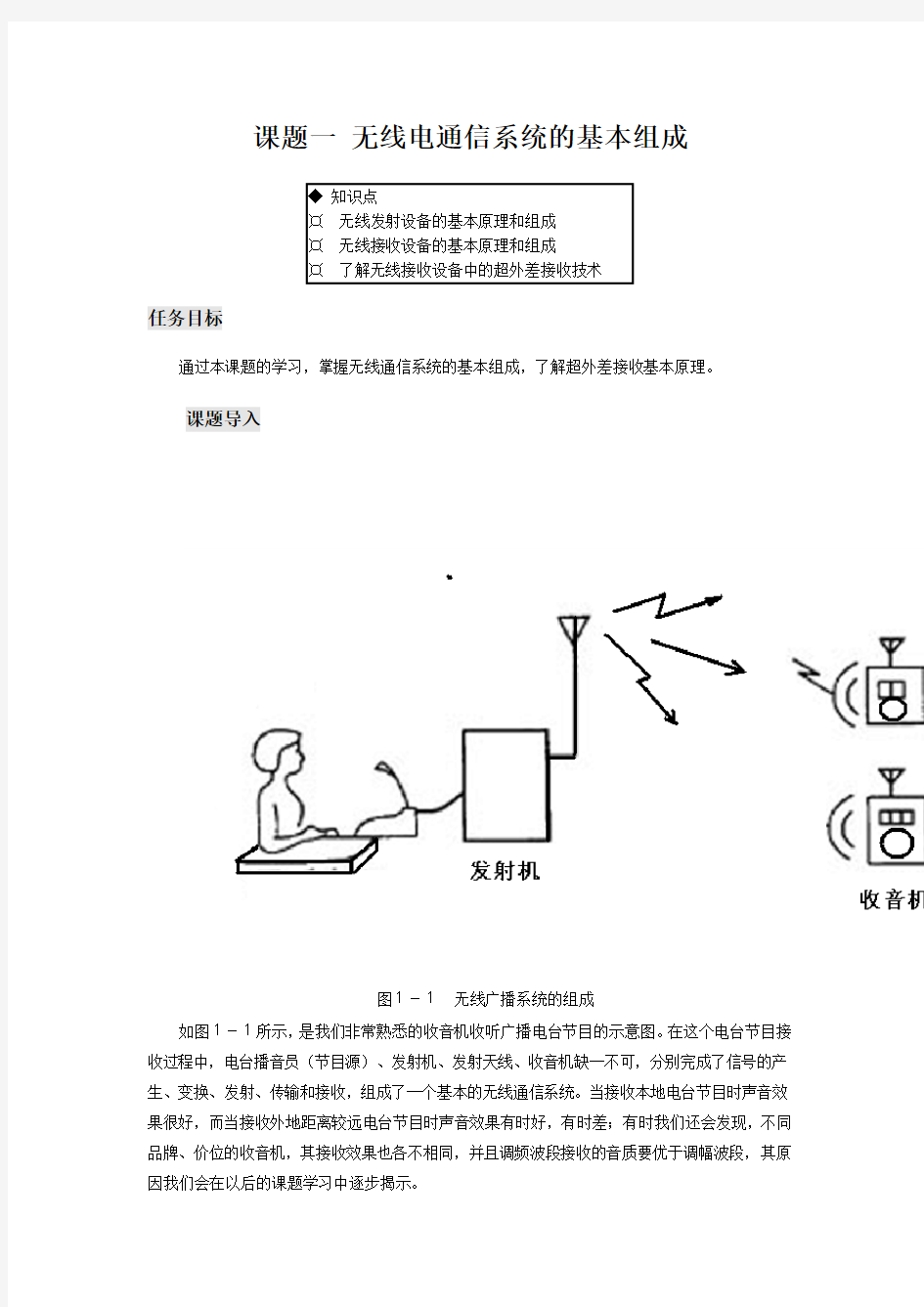 无线电通信系统的基本组成(个人整理)