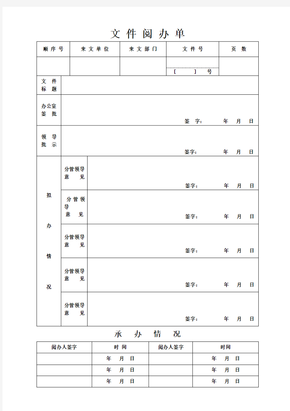 公文拟办单